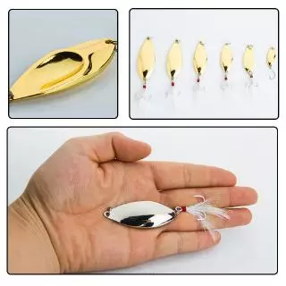 เหยื่อปลอม เหยือตกปลา Metal Spoon Lure sebarau อุปกรณ์ตกปลา Gold/Silver เหยื่อปลอมตกปลา 1 Pcs เหยื่อตกปลา เหยื่อตกปลาช่อน Micro Spoon Lure เหยื่อปลา ตกปลา ตะขอ Spoon Lure รอกตีเหยื่อปลอม เหยื่อตกปลานิล
