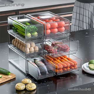 กล่องเก็บของในตู้เย็น กล่องเก็บอาหาร กล่องเก็บของสดตู้เย็นFood Storage Refrigerator Organizer Clear อะคริลิคใส