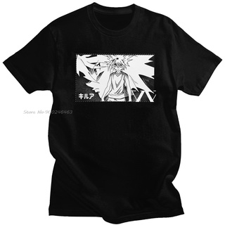 เสื้อยืดแขนสั้น คอกลม ผ้าฝ้าย พิมพ์ลายการ์ตูนอนิเมะ Killua Zoldyck Hunter X Hunter สําหรับผู้ชายS-5XL