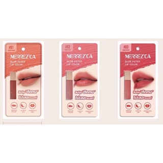 Merrezca Blur Filter Lip Color 1.5g. ขนาดมินิ ลิปทินต์ สีชัดติดทน(ราคาต่อ/1ชิ้น)