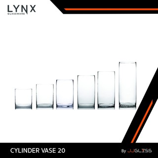 JJGLASS - (LYNX) CYLINDER VASE 20 - แจกันแก้ว ขนาดใหญ่ เนื้อใส ทรงกระบอก