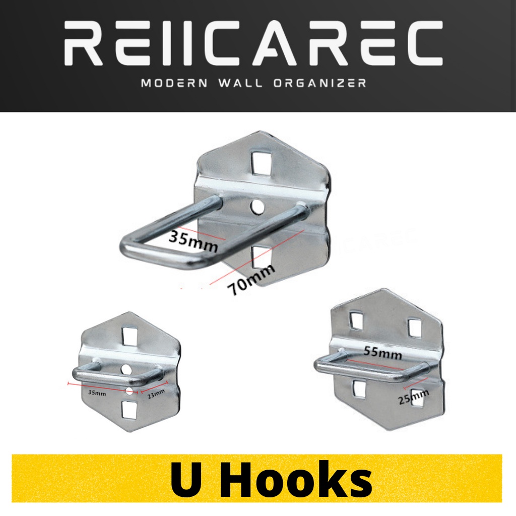 เหล็ก Pegboard ตะขอสารพันรูสี่เหลี่ยม