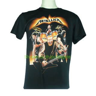 เสื้อยืดผ้าฝ้ายพรีเมี่ยมเสื้อวง Metallica เสื้อไซส์ยุโรป เมทัลลิกา PTA1401 เสื้อยืดวงดนตรีร็อค