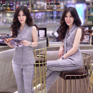 👗Pfashion [ส่งไว!!🚛] P9784 Set เสื้อสูทแขนกุด+กางเกงขายาว  Set: sleeveless suit + pants