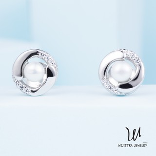 ต่างหูเงินแท้ In Water Pearl | Wijittra Jewelry |