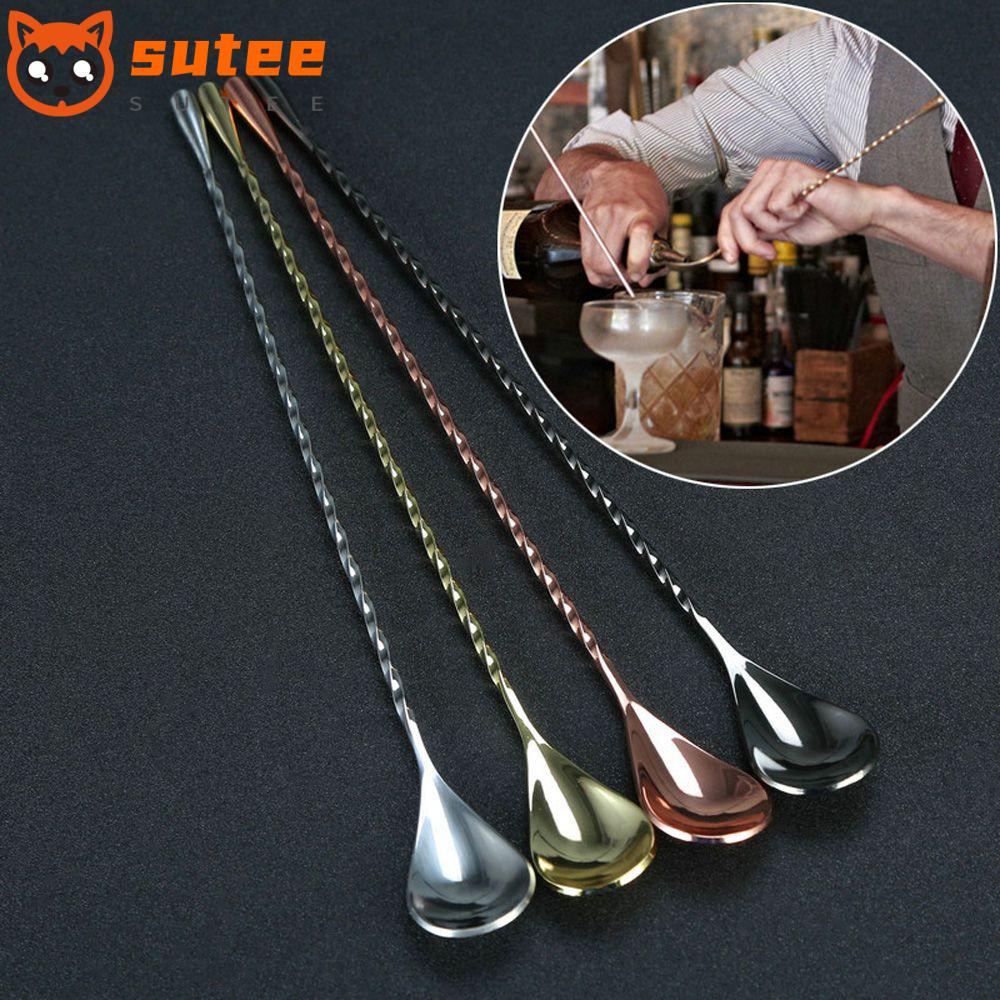 SUER Spiral Cocktail Spoons Mixing Bartender Tools Teadrop Spoon