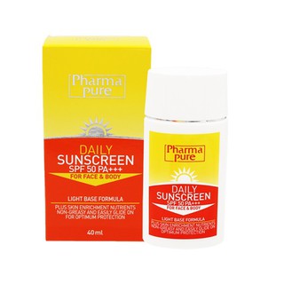 PharmaPure Daily Sunscreen SPF 50 PA+++ For Face &amp; Body ขนาด 40 ml