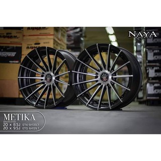 ล้อแม็กขอบ20 20x9.5 E0 6รู139.7 ล้อหน้าล้อหลัง ราคาต่อ1วง ยี่ห้อ METIKA T315L Color MBKU/BK Rivets หรูหราแข็งแรง