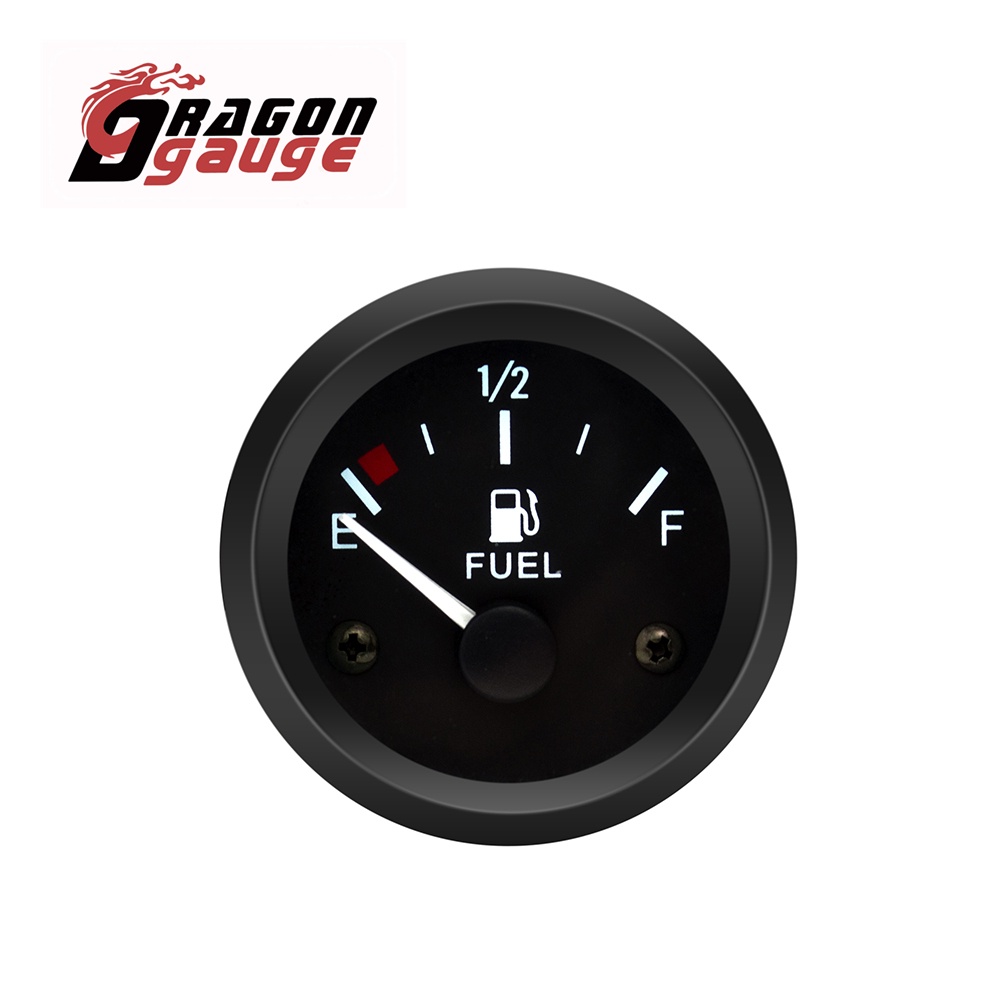 DRAGON GAUGE Universal 52 มม.มาตรวัดระดับน้ํามันเชื้อเพลิงพร้อมเครื่องวัดดัดแปลงรถยนต์แบ็คไลท์สีขาวสําหรับรถยนต์ 12V และรถจักรยานยนต์