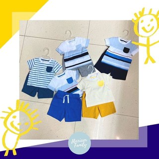 เสื้อยืดเด็กผู้ชาย กางเกงขาสั้นเชือกผูก เข้าชุด ใส่เที่ยว งานเข้าชุด Baby Boy Toddler t-shirt SHORT pants Mariam Family