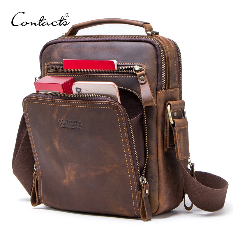 CONTACT'S กระเป๋าสะพายข้าง MB108 หนังแท้ แฟชั่นสําหรับผู้ชาย