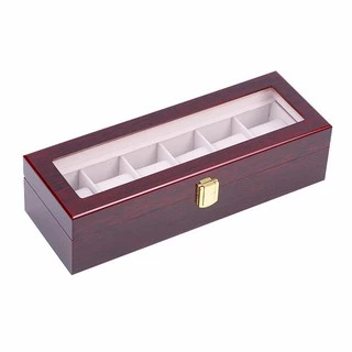New Alitech กล่องนาฬิกา แบบ6ช่อง watch box - สีดำ 6 ช่อง