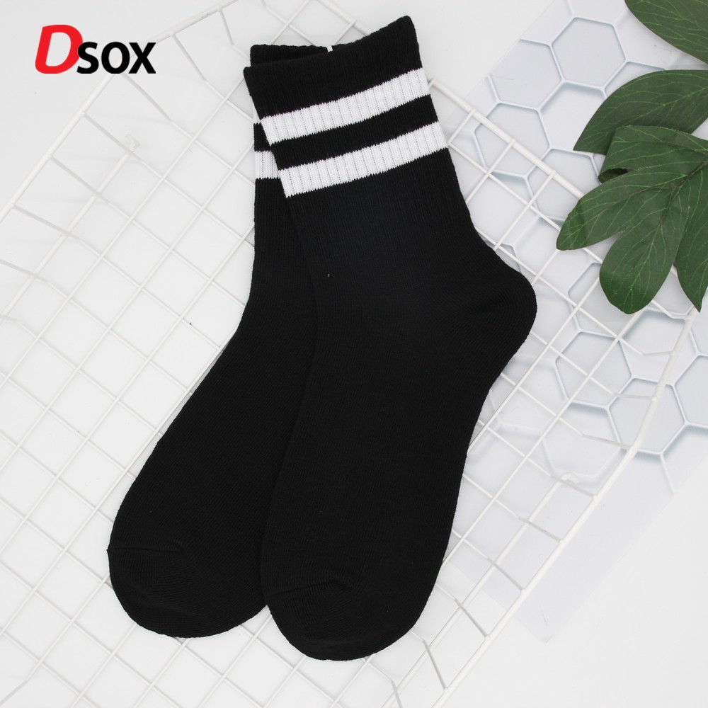 Dsox ถุงเท้าข้อยาว (Old School) สีขาว/เทา/ดำ - แพ็ค 6 คู่ #2