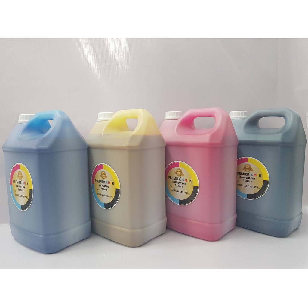 หมึกสี Solvent ink สำหรับ หัวพิมพ์ Konica 512i 45PL 5ลิตร ไร้กลิ่น PREMIER SOVENT INK 45PL