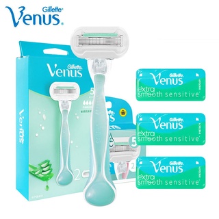 Gillette Venus ใบมีดโกนหนวด ดีลักซ์ 5 ชั้น แบบเปลี่ยน สําหรับผู้หญิง