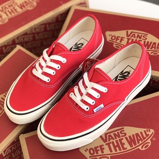 Vans ของแท้ 44 Dx Anaheim รองเท้าผ้าใบลําลอง ข้อสั้น สีแดง