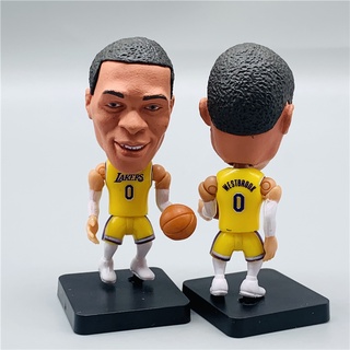 ฟิกเกอร์ตุ๊กตาบาสเก็ตบอล NBA lakers Player 0 Russell Westbrook สีเหลือง