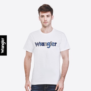 เสื้อยืดสีขาวWRANGLER เสื้อยืดแขนสั้นทรงพอดีตัว REGULAR FIT รุ่น แรงเลอร์ เสื้อยืดแขนสั้น เสื้อยืดแขนสั้นผู้ชาย เสื้อผ้า