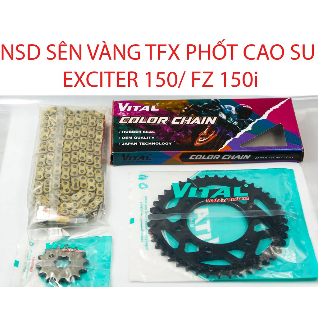 Nsd สีเหลือง Slug TFX Seal Exciter 150 / EX 150 / Ex150 / Fz150i / Exciter - เฟือง , โหลดแผ ่ น , โซ ่ Slug, ซีลยาง VITAL