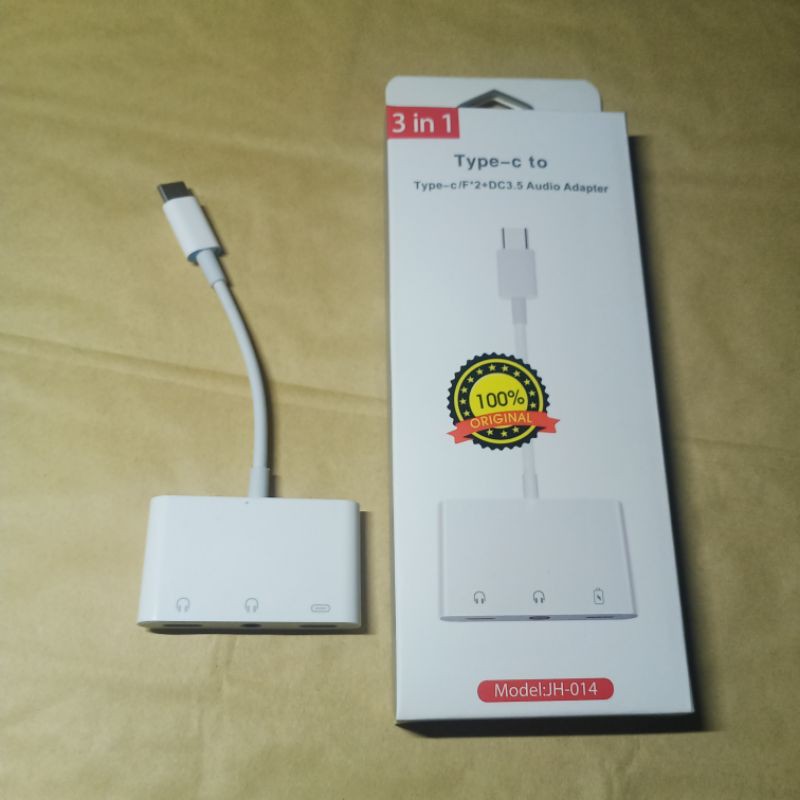 สายแปลงช่องหูฟังโทรศัพท์ ไทป์ซี ตัวแปลงหูฟัง ช่องเสียบไทป์ซี Type-c to 3.5mm  3in1 ชาร์จและฟังเพลง สนทนา ในเวลาเดียวกัน