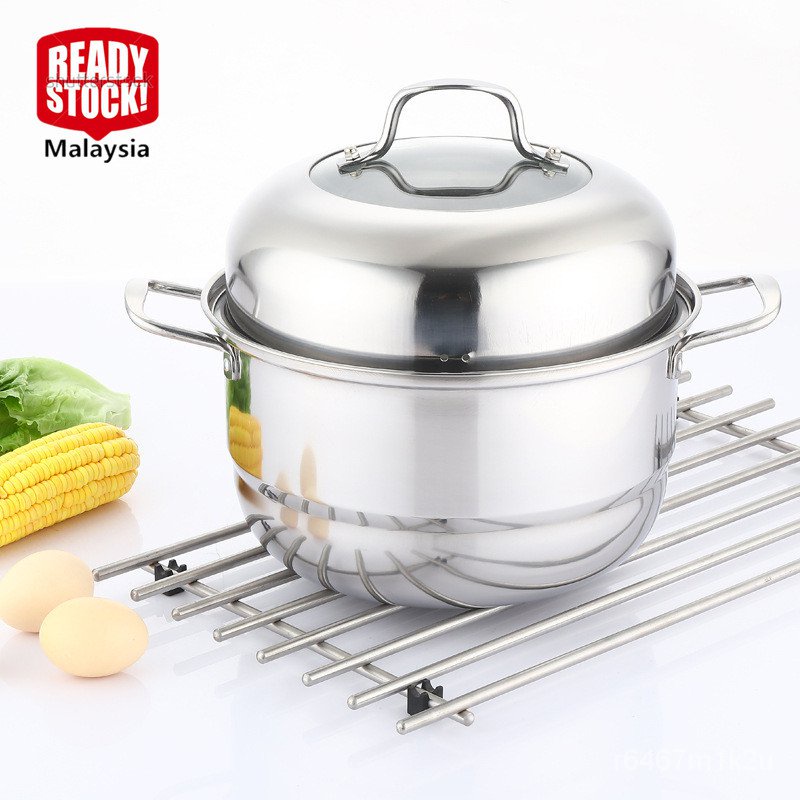 Ready Stock 2 Layer 3 Layer 30cm Steamer Pot Kitchen Stainless Steel ...