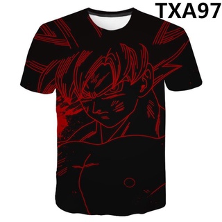 เสื้อยืดแขนสั้น พิมพ์ลายอนิเมะ Dragon Ball z Super Saiyan Son Goku 3D แฟชั่นฤดูร้อน สําหรับผู้ชาย 2022