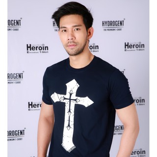 ราคาระเบิดค่าของเงินHeroin เสื้อยืดสีกรม รุ่นกางเขน (แจกโค้ด NEWHEOF  100฿)S-3XLS-3XL