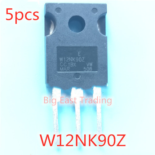 5PCS W12NK90Z STW12NK90Z การเชื่อมทรานซิสเตอร์ TO-247 รับประกันคุณภาพ