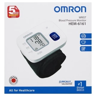 Omron เครื่องวัดความดัน ข้อมือ รุ่น HEM-6161 (ของแท้ รับประกันศูนย์ 5 ปี) ออมรอน