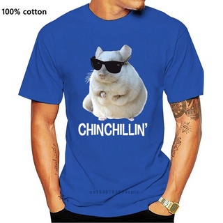 คอตต้อนคอกลมเสื้อยืดคอกลม แขนสั้น ผ้าฝ้าย 100% พิมพ์ลาย Chinchillin Chinchilla Lovers ทรงหลวม สไตล์เกาหลี สําหรับผู้ชาย