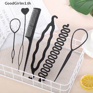 Goodgirlm1 หวีถักเปียผม แบบดึงทะลุ 6 ชิ้น ต่อชุด