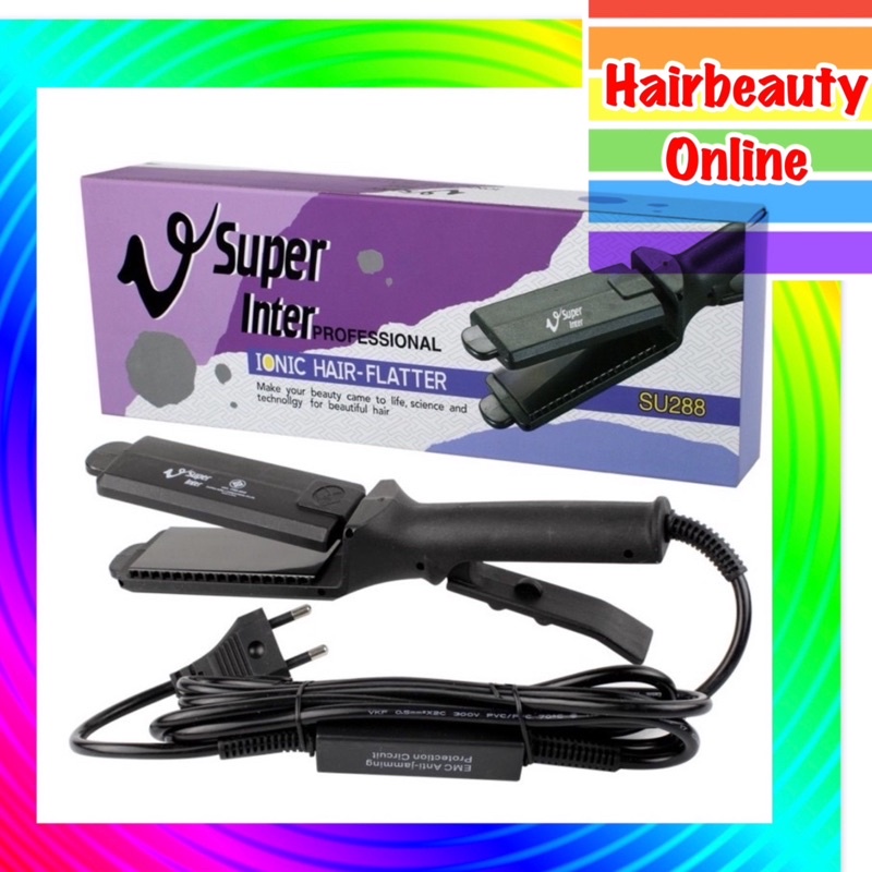 Super V Inter Ionic Hair Flatter เครื่องหนีบผม ซุปเปอร์วี รุ่น SU288 (มีฟัน หน้ากลาง) ปรับอุณหภูมิได้