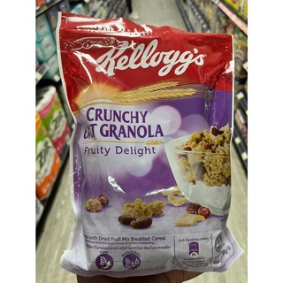 เคลล็อกส์ กราโนลา ฟรุต ดีไลท์ 380 กรัม kelloggs Crunchy Oat Granola Fruity Delight 380g. ซีเรียลธัญพืชกราโนลาผสมผลไม้ K