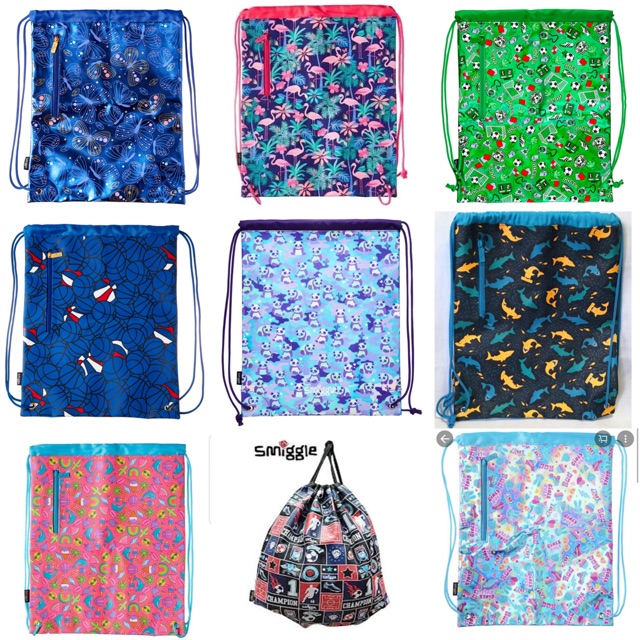 Smiggle 🌸 เป้กิจกรรม กันน้ำ Drawstring Bag