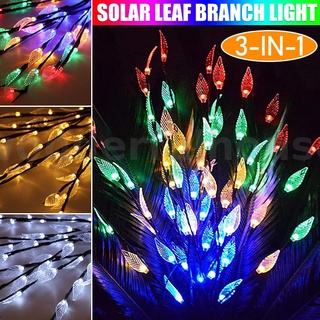 3PCS Ornamental 60LED White Colour Garden Patio Solar Light Leaf Tree Lighting