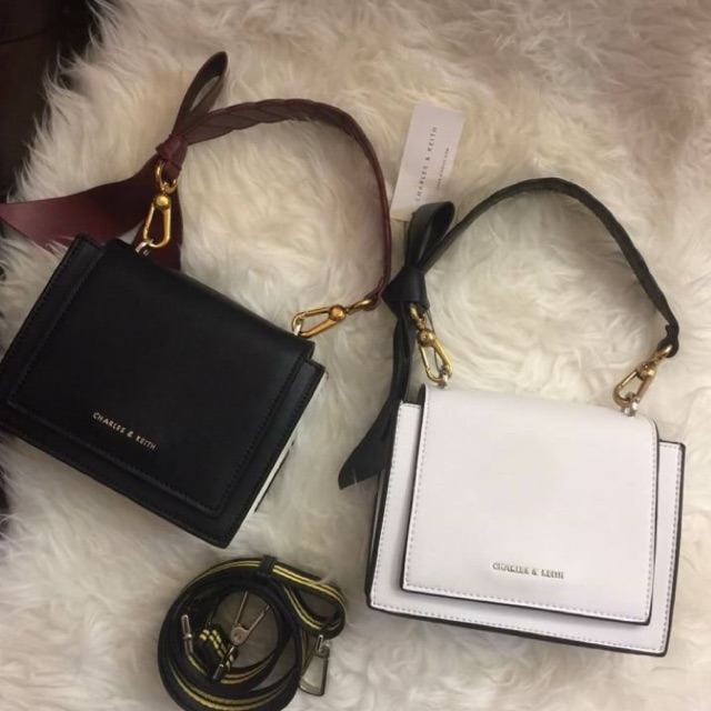 charles keith nylon strap crossbody bag