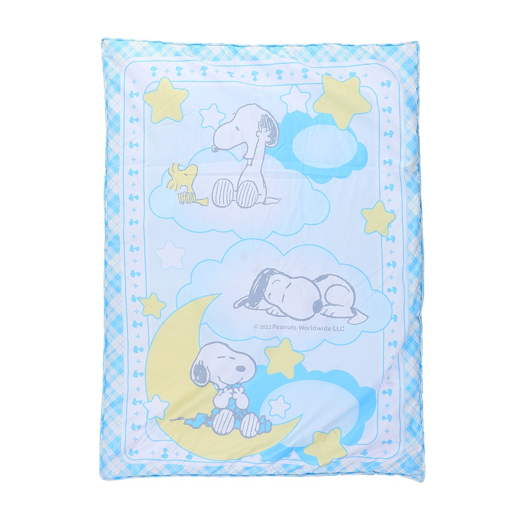 Enfant (อองฟองต์) ผ้าห่มลาย Snoopy ขนาด 30x40 นิ้ว เนื้อผ้า Micro Sateen สีฟ้า
