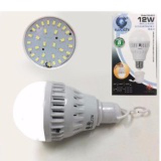 หลอดไฟอัจฉริยะ อัตโนมัติ เมื่อไฟดับ แสงเดยไลท์ Iwachi Emergency LED 12W แถมฟรีขั้วหลอดไฟ E27 พร้อมสวิทในตัว