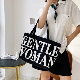 🔥พร้อมส่งจากไทย🔥 กระเป๋าผ้า สะพาย tote bag ผ้า canvas E35 GWgentlewomen ใส่ของได้เยอะ มีหลายลาย l UTATHAILAND