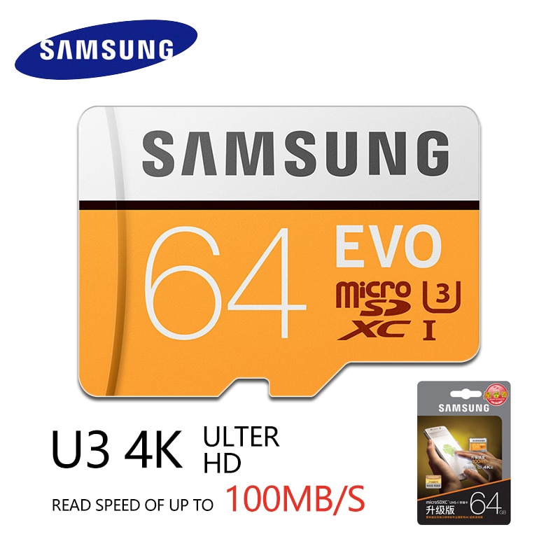 SAMSUNG Memory Card EVO 256GB 128G 64GB Micro SD Class10 4K Ultra HD MicroSD Card C10 UHS-I Trans Fl