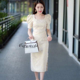 Dress ผ้าทอทรงสวยเข้ารูป