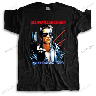 เสื้อยืดแขนสั้น ผ้าฝ้าย พิมพ์ลายโปสเตอร์ภาพยนตร์ The Terminator Arnold Schwarzenegger แฟชั่นฤดูร้อน สําหรับผู้ชาย และผู้ใหญ่ ไซซ์ S - XXL