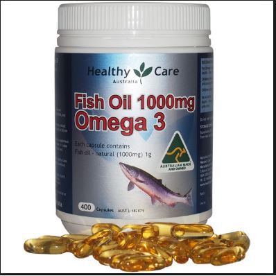 น้ำมันตับปลา Fish Oil 1000 mg Omega 3  400 เม็ด Healthy Care (แท้ 100%)