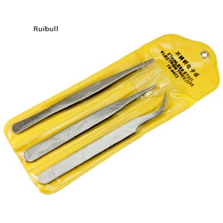 [Ruibull] New 3 pcs Repair Precision Assembly Set Tool Stainless Steel Electronic Tweezers Hot Sell