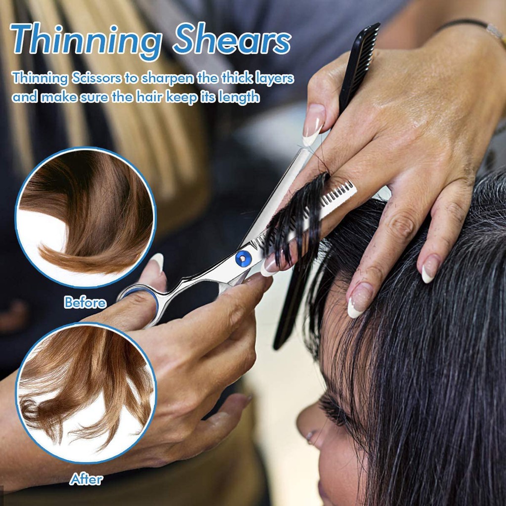 Professional Haircut Set Hairdresser Scissors Set Hair Thinning Scissors  Hairdressing Shears Set with Barber Cape Hair R | Shopee Thailand