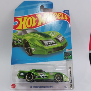 รถเหล็ก Hotwheels 76 GREENWOOD CORVETTE เบอร์ 22 (ib35)