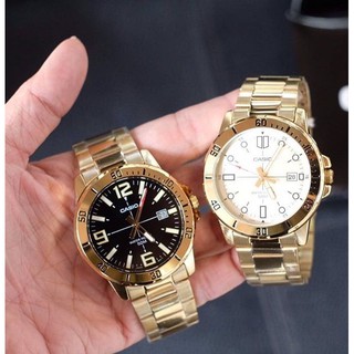 นาฬิกาข้อมือ watch Casio รุ่น MTP-VD01G สายแสตนเลสสีทอง กันน้ำ 50 เมตร รับประกันสินค้า 1 ปีเต็ม