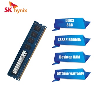 คลังสินค้าพร้อม SK Hynix PC RAM 16GB 8GB DDR3 1333MHz 1600MHz หน่วยความจำเดสก์ท็อป PC3 10600/12800 1.5V 240Pin หน่วยความจำ DIMM NON-ECC