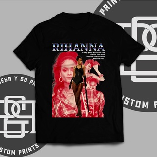 เสื้อคนอ้วนผญ - RIHANNA สีแดงขนาดใหญ่เสื้อ bootleg กราฟิก tshirt สําหรับผู้ชายผู้หญิงแฟชั่น unisex