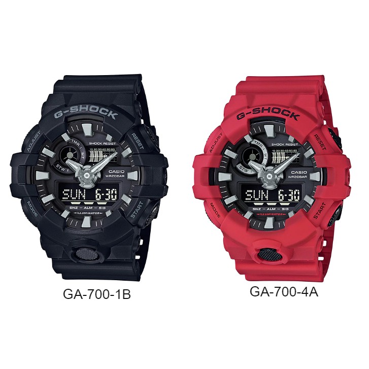 นาฬิกา G-Shock ของแท้ รุ่น GA-700-1B และ GA-700-4A นาฬิกาผู้ชาย สายเรซิ่น กันน้ำ 200 เมตร (ของแท้ 100% ประกัน CMG)